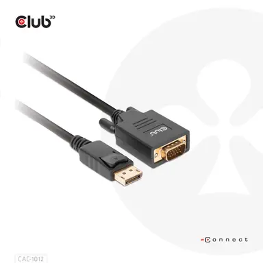Club 3D B.V Club 3D DisplayPort to VGA Cable 6.56 ft Links DisplayPort Equipped Devi, image 6