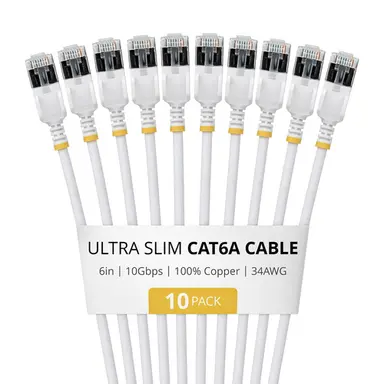 StarTech.com 10-Pack of Ultra Slim Cat6a Cables Is Ideal for Multiple Setups; 10GBPS Ethernet, image 3