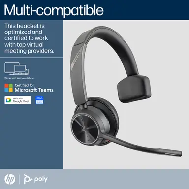 HP Poly Voyager 4310 Microsoft Teams Certified Headset +BT700 Dongle +CHARGING Stan, image 7