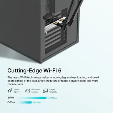 Omada Networks by TP Link AX1800 Dual Band Wi-Fi 6 Bluetooth 5.2 PCI Express Adapter, image 5