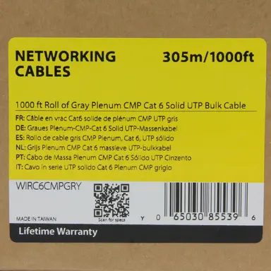 STARTECH.COM 1000 FT. Gray Utp CAT6 Cable for 10 Gigabit Networks - High-Quality Copper Condu, image 6