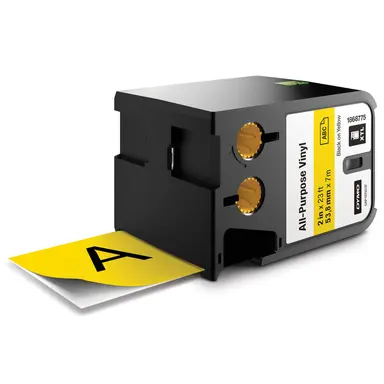 Dymo 54 MM All-Purpose Vinyl, Black on Yellow