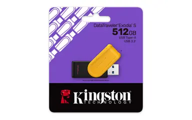 Kingston 512GB Portable USB 3.2 Gen 1 Datatraveler Exodia S (Black/Yellow), image 4
