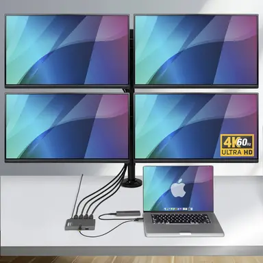 StarTech.com USB-C to Quad-Monitor Workstation Adapter, 4K 60HZ DisplayPort, 140W PD Passthro, image 7