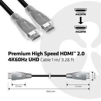 Club 3D B.V HDMI2.0 M_M 4K60HZ UHD -1M/3.28FT Cable, image 7