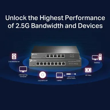 Omada Networks BY TP Link 8-PORT 2.5G Multi-Gigabit Desktop Switch, image 8