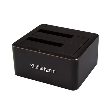 StarTech.com Dual-Bay Hard Drive Dock for 2.5 / 3.5 SATA Drives; SATA I/II/Iii HDD/SSD; USB 3