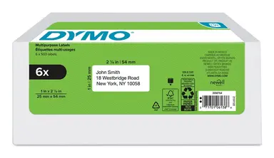 Newell-Dymo Labelwriter 1 in X 2-1/8INWHT MULETRATAGI500CT6PK-6 RL, These Labels