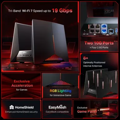 Omada Networks BY TP Link BE19000 Tri Band Wi-Fi 7 Gaming Router, image 5