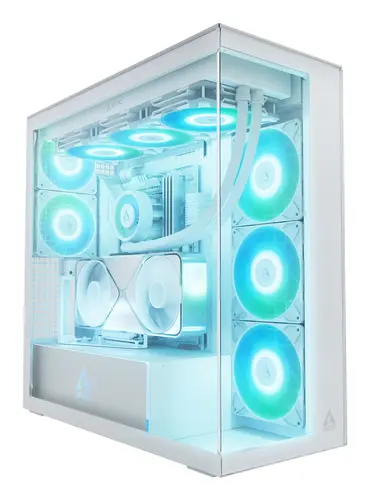 Arctic Cooling Xtender VG (WHITE)-PC Case-Mid Tower-Tempered Glass Panel-Included a-RGB Fans-VE, image 4