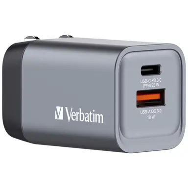 Verbatim Americas 35W 2-Port Gan Wall Charger, image 4