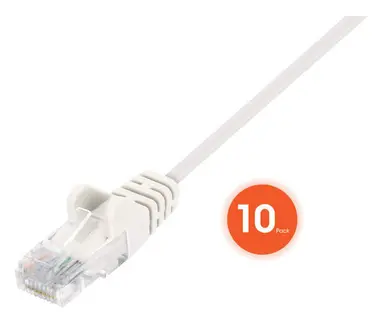 Intellinet Cat6 U/UTP Slim Network Patch Cable, 1 FT., White, 10-Pack, image 7