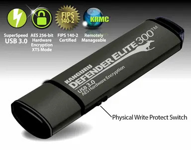 Kanguru Defender ELITE300 Fips 140-2 Level 2 Certified Secure Flash DRIVE-256G-T, image 3