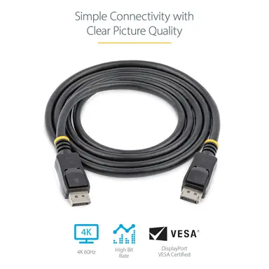 StarTech.com 0.5 m Short DisplayPort 1.2 Cable with Latches M/M - DisplayPort 4K with HBR2, image 7
