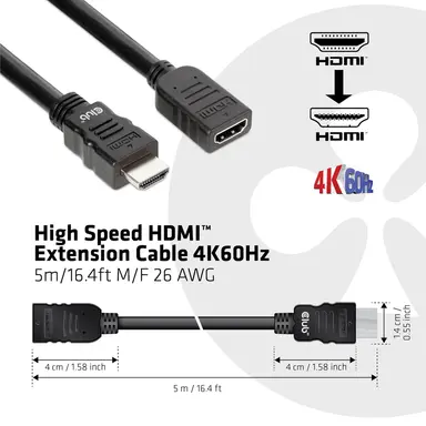 Club 3D B.V HDMI 2.0 Ext Cable 5M/16.4FT, image 7