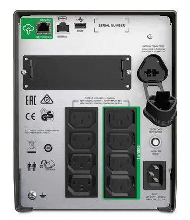 APC BY Schneider Electric UPS - Tower - Line-Interactive - 230V - 1000WATT - 1500VA - 8 Iec 32, image 6