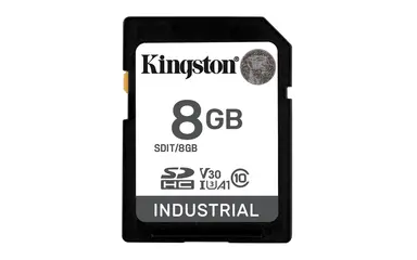 Kingston 8GB Sdhc Industrial -40C to 85C C10 Uhs-I U3 V30 A1 Pslc