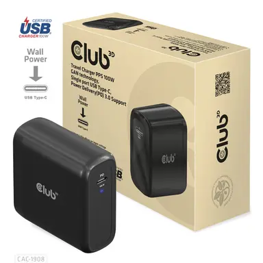 Club 3D B.V 100W USB-C Travel Charger PD3.0, image 4
