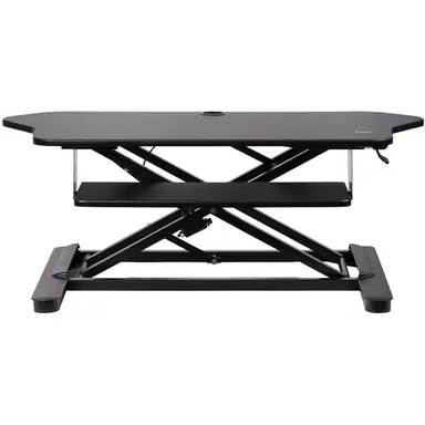 StarTech.com Corner Sit Stand Desk Converter with Keyboard Tray - Height Adjustable Ergonomic, image 4