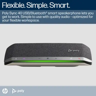 HP Poly Sync 40+ Microsoft Teams Certified USB-a USB-C Speakerphone +BT700 USB-a