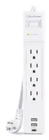 Cyberpower Systems (USA) Surge Protector - 125 V - Circuit Breaker - 15A - 4 Nema 5-15R - White, image 3