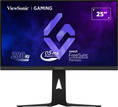 ViewSonic 25 FHD Gaming Monitor with HDMI, DisplayPort, and USB-C, 1920 × 1080 Resolution.