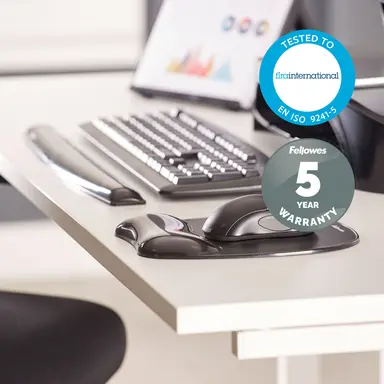 Fellowes Crystals Gel Mousepad Wrist Support Black, image 8