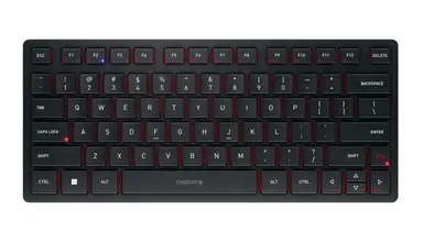 Cherry Americas KW 9200 Mini, Rechargeable Multi-Device Compact Keyboard with 2.4 GHz Wireless