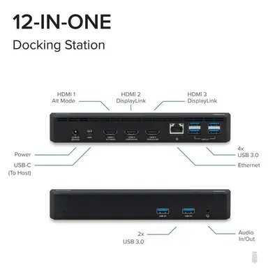 Plugable Technologies Plugable USB C Triple Display Docking Station 100W PD, 3X HDMI, image 8