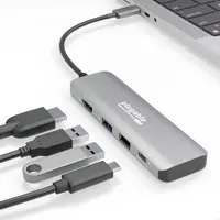 Plugable Technologies Plugable USB C Multiport Adapter Hub, 4 in 1, 100W Power Delivery Charging, USB, image 3