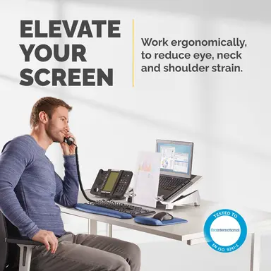 Fellowes Height Adjustment Raises Laptop Screen to Eye-Level. in-Line Document Holder, image 6
