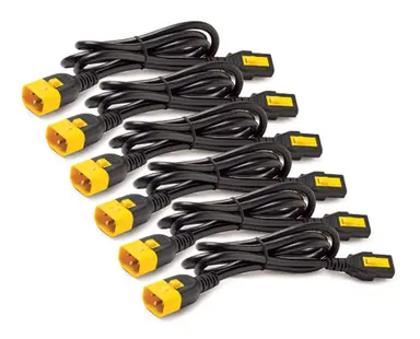 APC by Schneider Electric Power Cord Kit (6 EA), Locking, C13 to C14, 1.8 m, North America