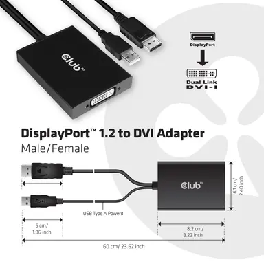 Club 3D B.V DisplayPort to Dual Link DVI-D HDCP on Version Active Adapter M/F, image 7