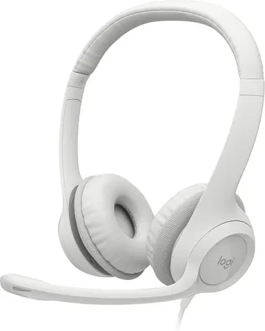 Logitech H390 USB Computer Headset - Off-White
