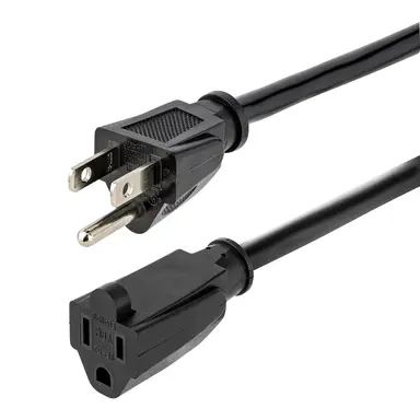 StarTech.com 15 ft (4.5 m) Heavy Duty Extension Cord, NEMA 5 15P to NEMA 5 15R Extension Cord