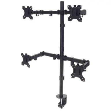 Manhattan - Strategic Universal Four Monitor Mount with Double-Link Swing Arms Holds Four 13 in to 32 in