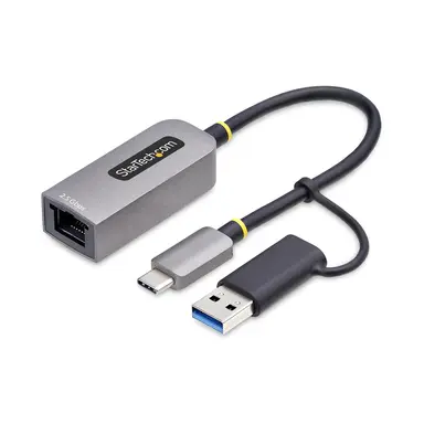 StarTech.com 2.5GBE USB-C to Ethernet Adapter with USB-a Converter, Nbase-T NIC, USB 3.0 Type