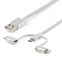StarTech.com 6 ft (1.8 m) USB Multi-Charging Cable, USB-a to Lightning/USB-C/Micro-USB, Apple, image 3