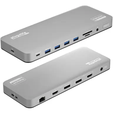 Plugable Technologies 14-in-1 Dock for Mac: Premium Aluminum Housing with Space Gray Finish; Supports, image 2
