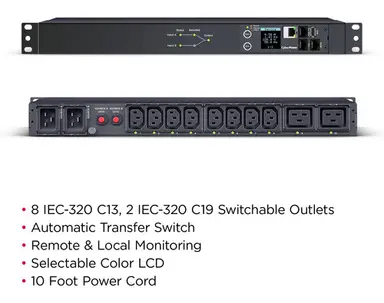 CyberPower power distribution unit (PDU) 10 AC outlet(s) 1U Black, image 6