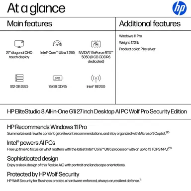HP Sbuy HP Elitestudio 8 Aio G1I U7 265 16GB/512 PC Intel Core ULTRA7 265 512GB SS, image 8