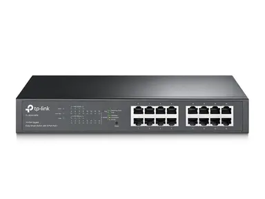 Omada Networks by TP Link 16-Port Gigabit Easy Smart Switch with 8-Port PoE+ - Rack-Mountable - IEEE 802.3