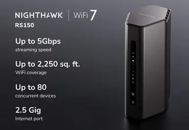 NETGEAR 3PT Nighthawk Wi-Fi 7 BE5000 Rout, image 6