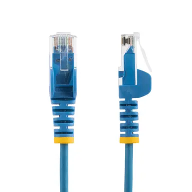 StarTech.com 15 ft Blue Slim Cat6 Ethernet Cable, Snagless, 100W PoE, UTP, LSZH, 28AWG Pure BA, image 6