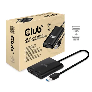 Club 3D B.V USB A 3.1 Gen 1 to HDMI 2.0 Dual Monitor Support 4K60HZ.UNIQUE Product That Allo, image 6