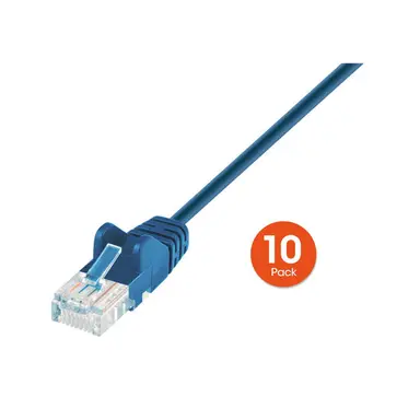 Intellinet Cat6 U/UTP Slim Network Patch Cable, 20 FT., Blue, 10-Pack, image 8