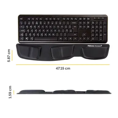 Fellowes Keyboard Palm Support W/Microban - Black, image 6