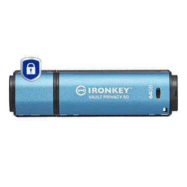 Kingston 64GB Ironkey Vault Privacy 50 AES-256 Encrypted, Fips 197