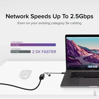 Plugable Technologies Plugable 2.5G USB-C and USB to Ethernet Adapter-Dual-Connector 2-in-1 USB-C, image 7