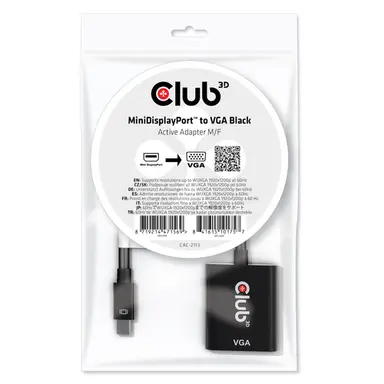 Club 3D B.V Mini Display Port 1.1A Male to VGA Female Active Adapter Black, image 4